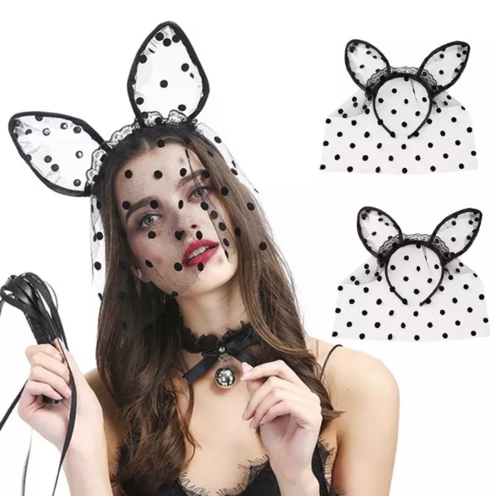 Polka Dot Bunny Ears Headband